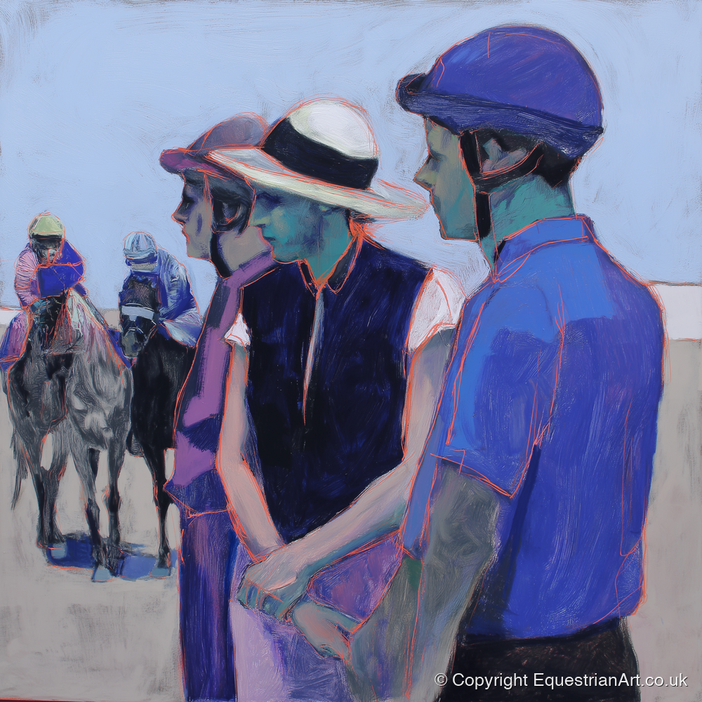 The Paddock Watch - racing horse art print and canvas by Marcus Vane A.I
