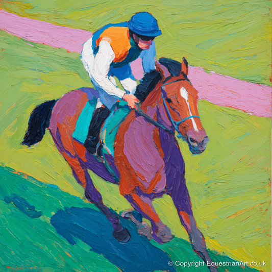 The Painted Pace - racing horse art print and canvas by Marshall Davies A.I