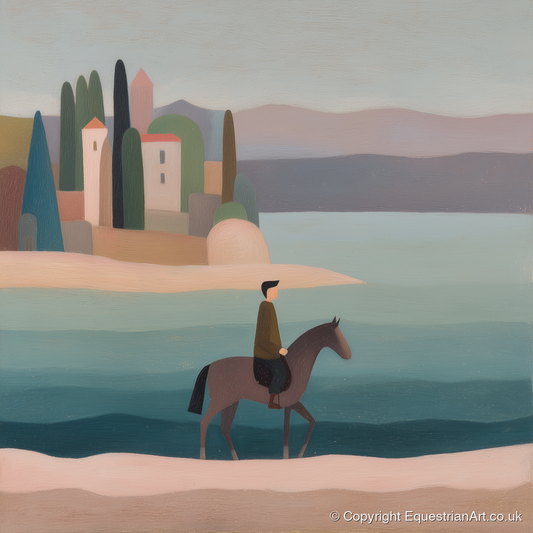 The Painted Shore - beach horse art print and canvas by Wallace Bingham A.I