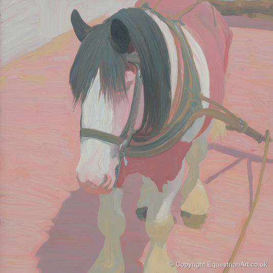 The Patient Draught - working horse art print and canvas by Florence Hadley A.I