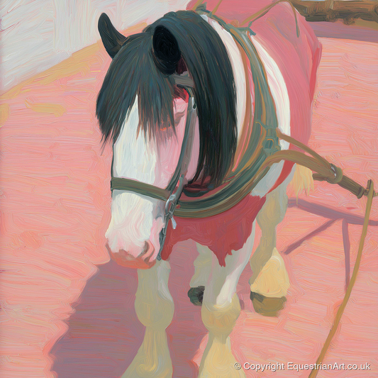 The Patient Draught - working horse art print and canvas by Florence Hadley A.I