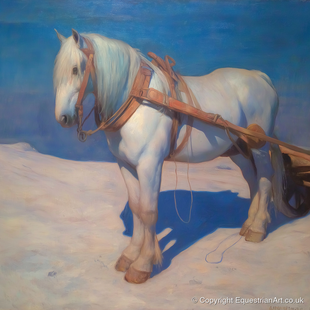 The Patient Grey - working horse art print and canvas by Alistair Rhodes A.I