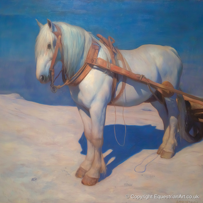 The Patient Grey - working horse art print and canvas by Alistair Rhodes A.I
