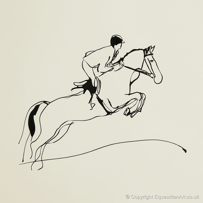 The Perfect Arc - show jumping horse art print and canvas by Penelope Fox A.I