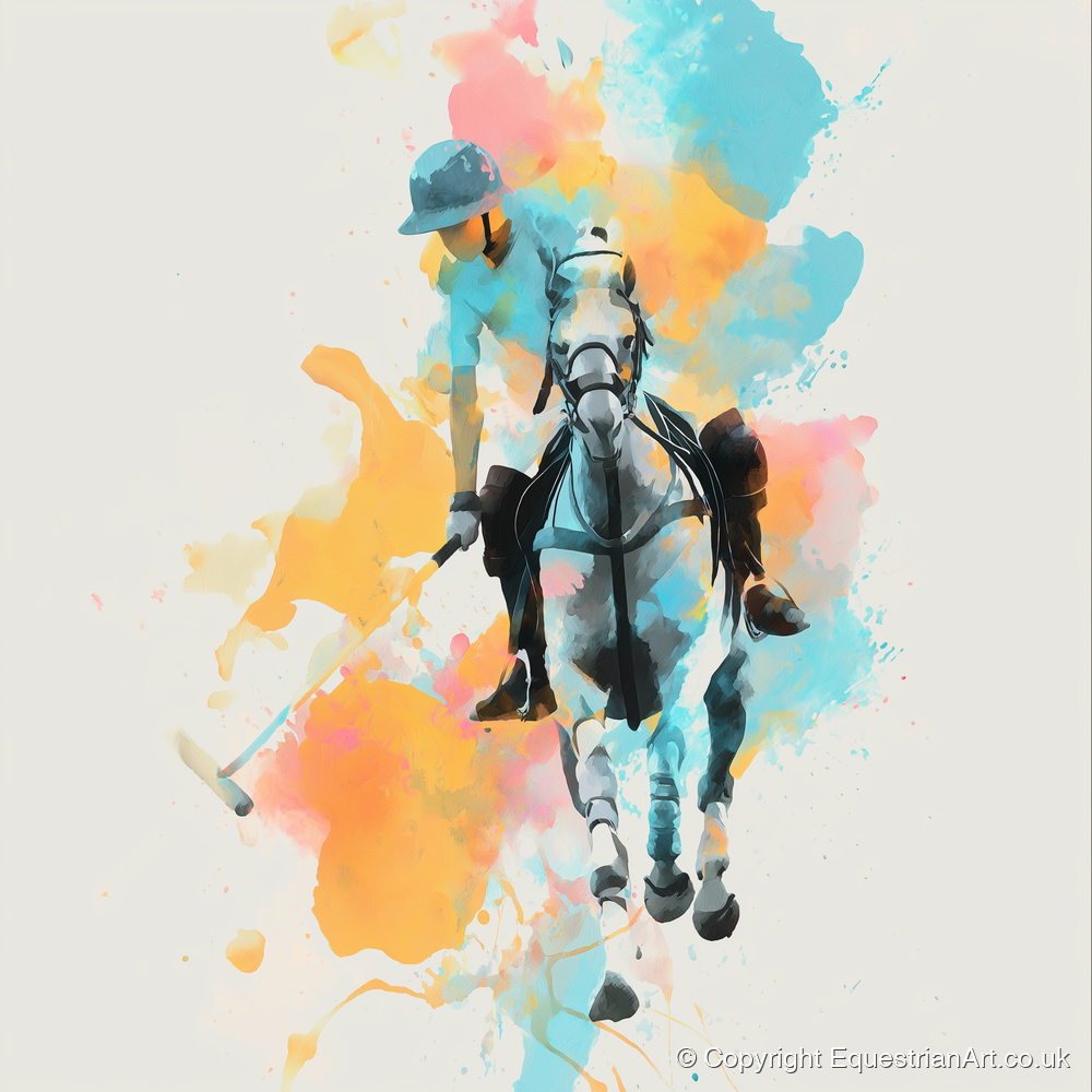 The Perfect Strike - polo horse art print and canvas by Gwendolyn Hurst A.I