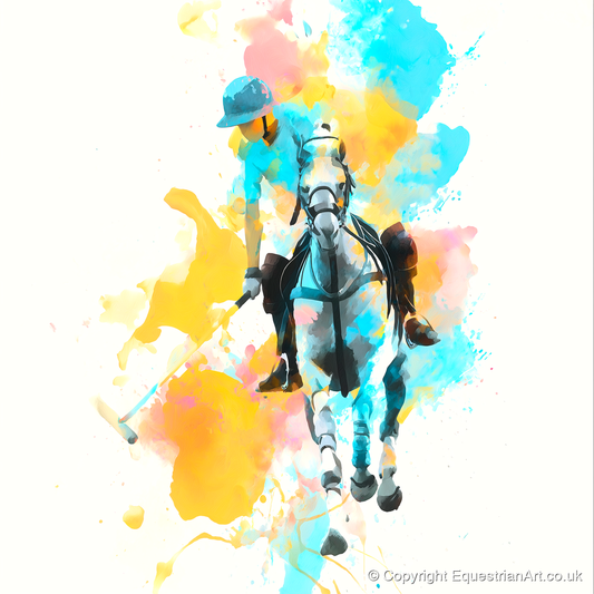 The Perfect Strike - polo horse art print and canvas by Gwendolyn Hurst A.I