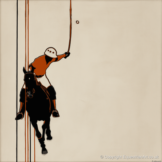 The Perfect Strike - polo horse art print and canvas by Barnaby West A.I