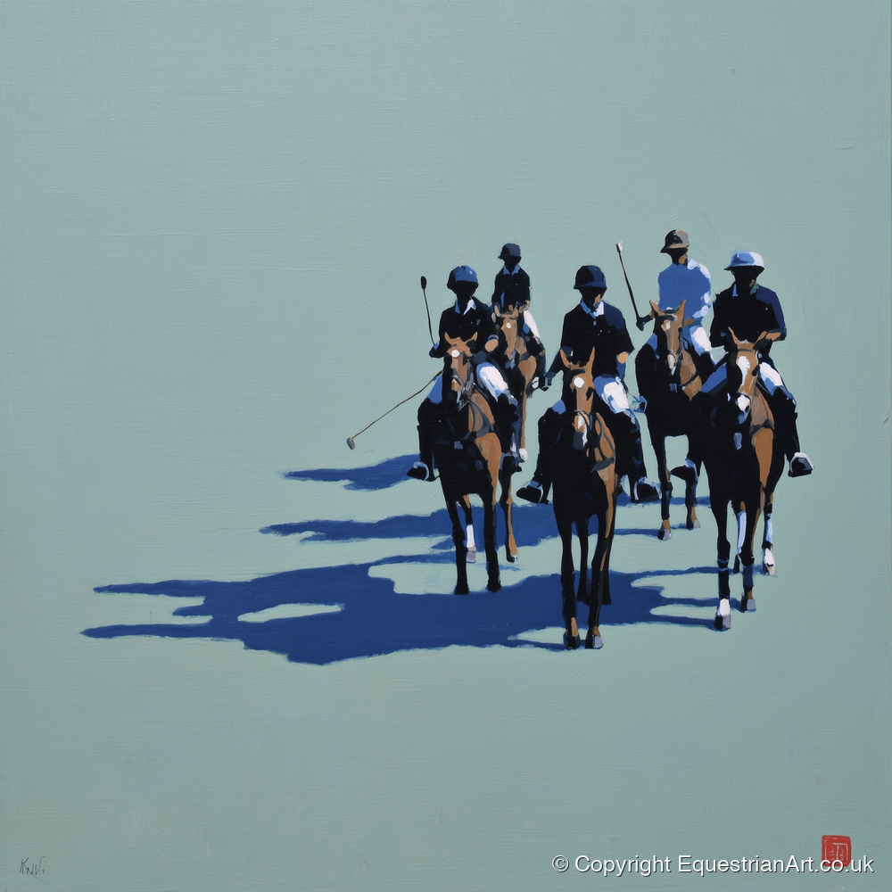 The Polo Approach - polo horse art print and canvas by Preston Hale A.I