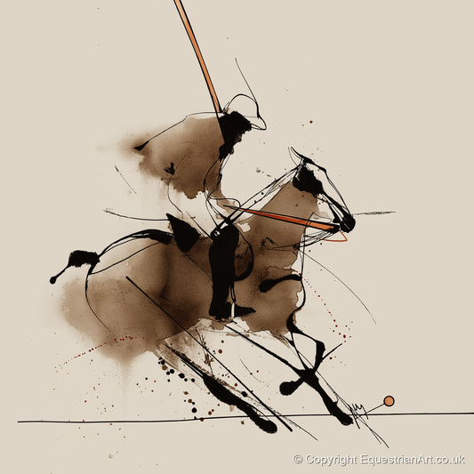 The Polo Drive - polo horse art print and canvas by Julian Vance A.I
