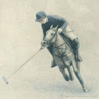 The Polo Stroke - polo horse art print and canvas by Arthur Sterling A.I