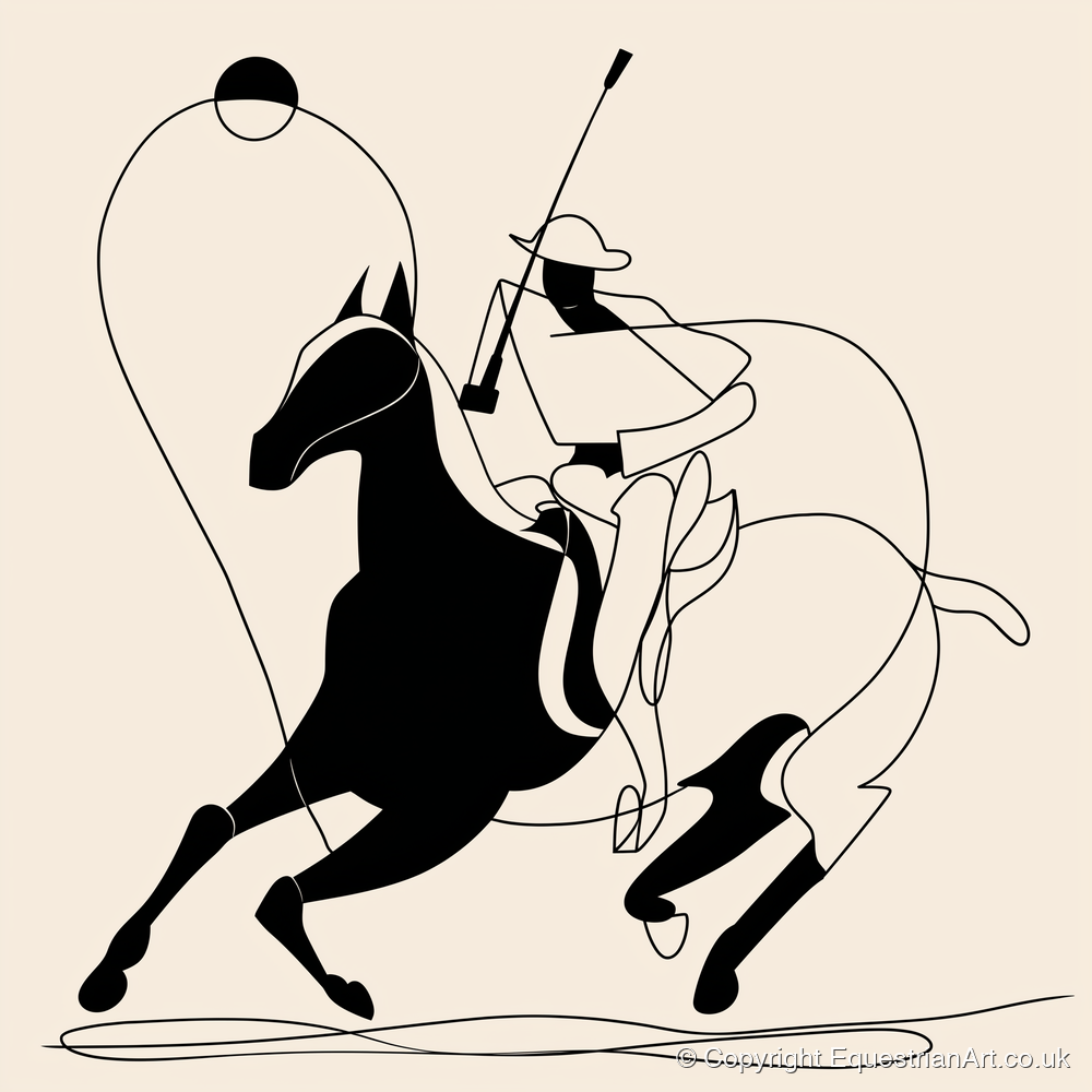 The Polo Swing - polo horse art print and canvas by Felix Chambers A.I