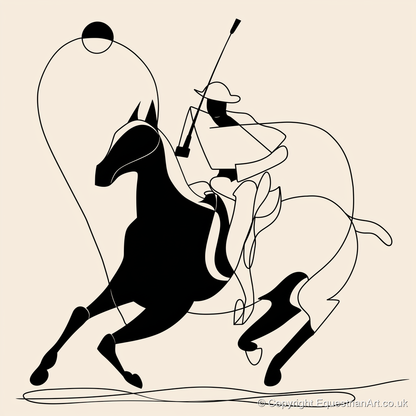 The Polo Swing - polo horse art print and canvas by Felix Chambers A.I