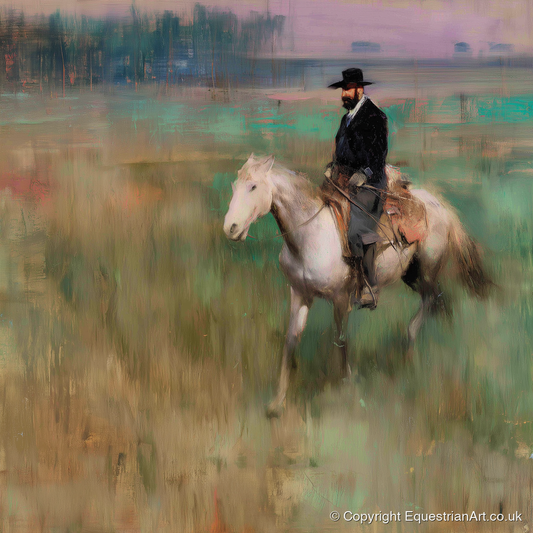 The Prairie Trail - western horse art print and canvas by Nathaniel Reed A.I