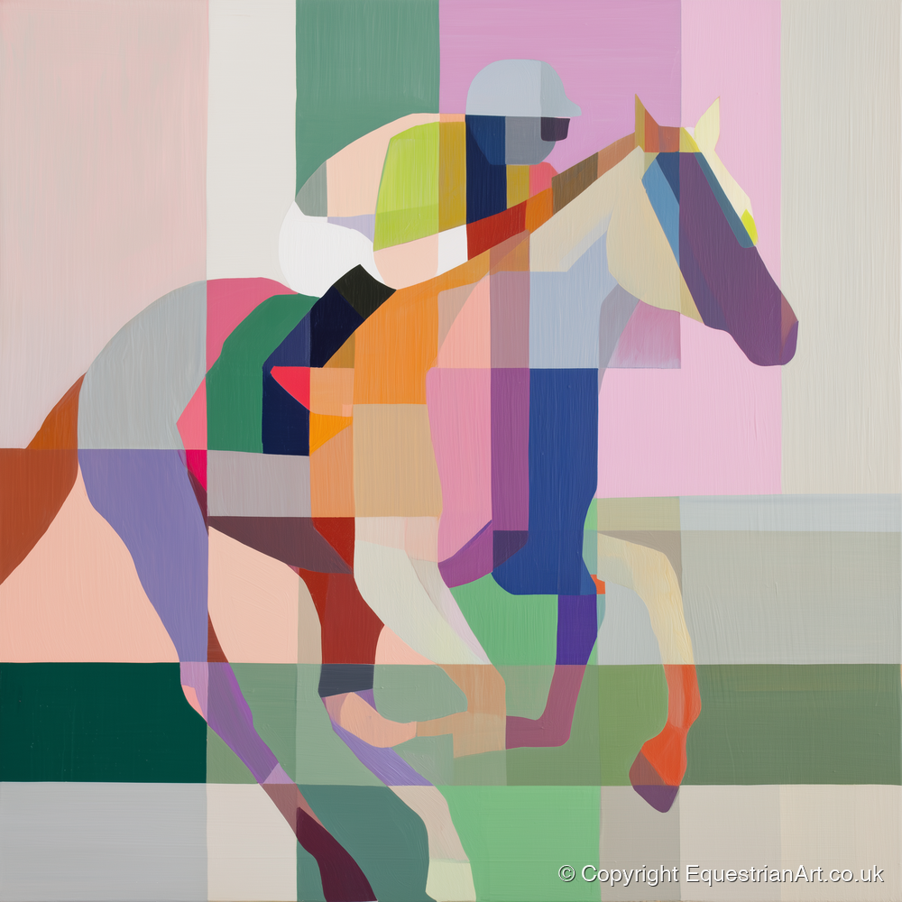 The Prismatic Gallop - racing horse art print and canvas by Linus Cartwright A.I
