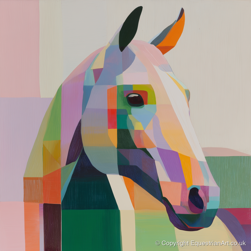 The Prismatic Profile - horse portrait art print and canvas by Linus Cartwright A.I