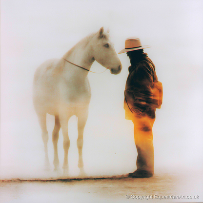 The Quiet Accord - western horse art print and canvas by George Weston A.I