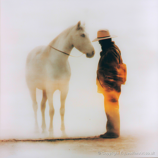 The Quiet Accord - western horse art print and canvas by George Weston A.I
