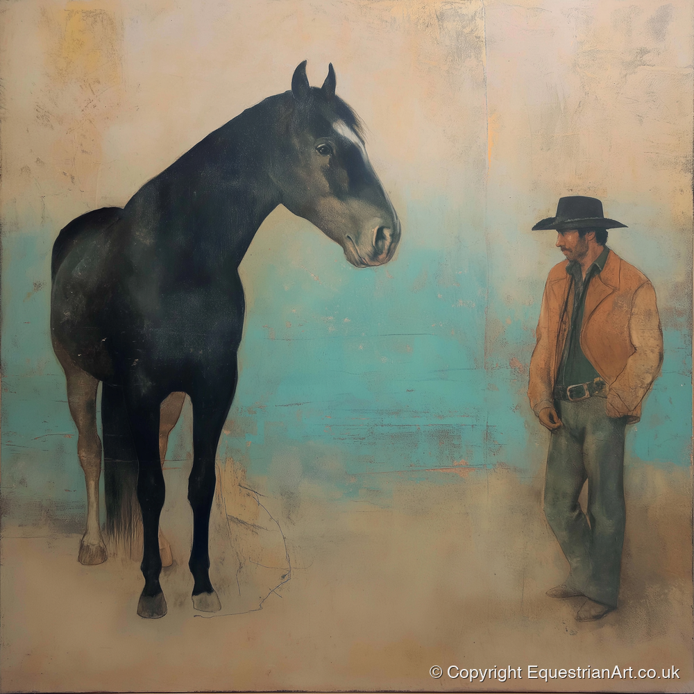 The Quiet Accord - western horse art print and canvas by Eloise Fairfax A.I