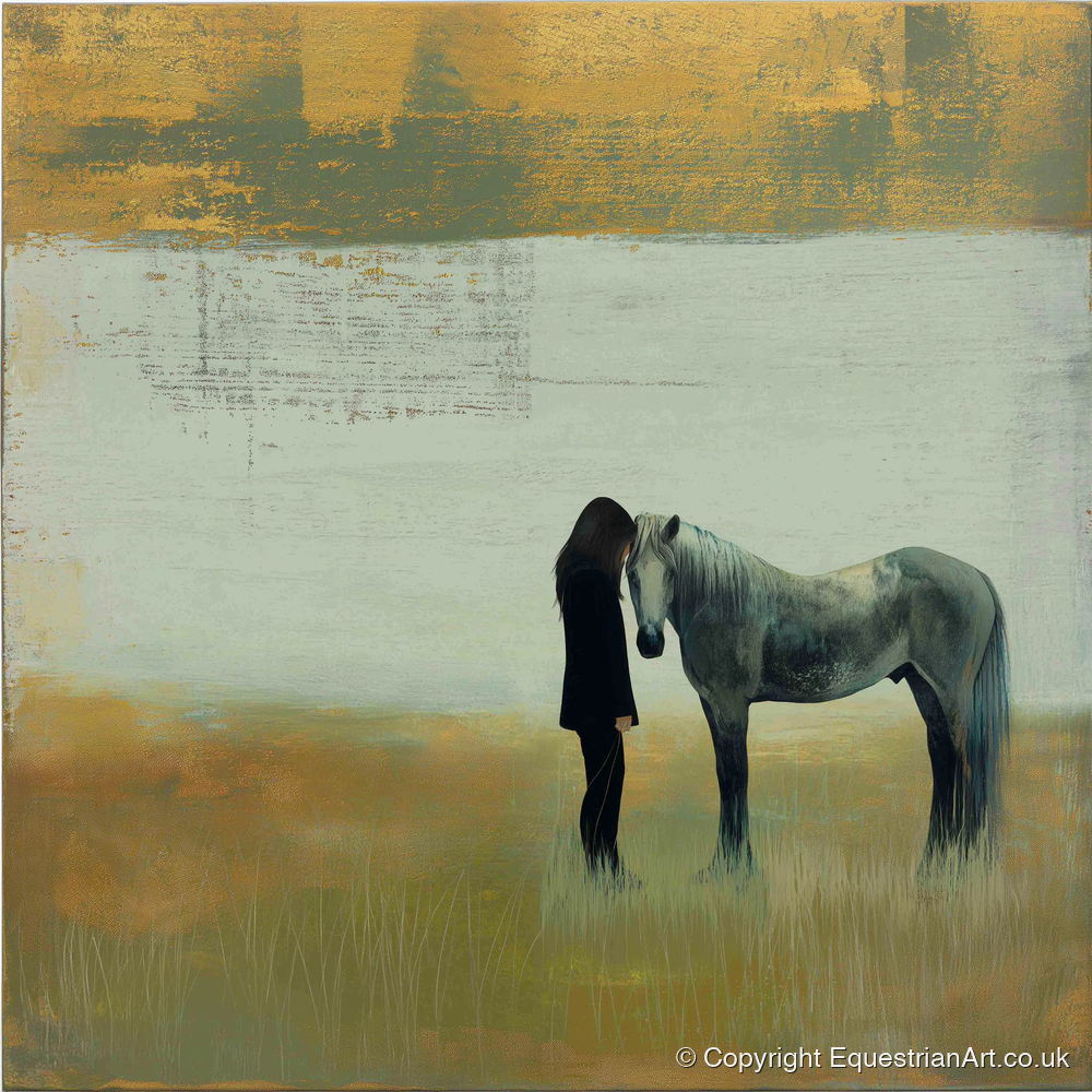 The Quiet Bond - horse & rider art print and canvas by Graham Whitaker A.I