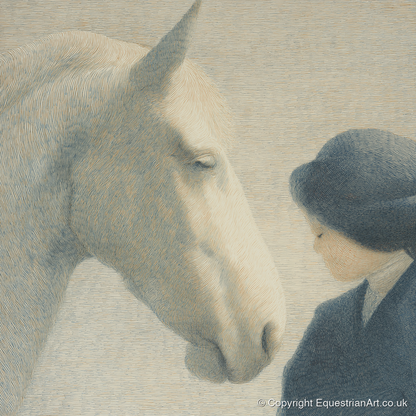 The Quiet Bond - horse & rider art print and canvas by Arthur Sterling A.I