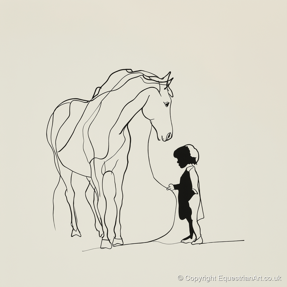 The Quiet Bond - horse & rider art print and canvas by Penelope Fox A.I