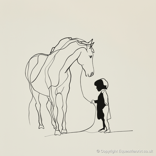 The Quiet Bond - horse & rider art print and canvas by Penelope Fox A.I