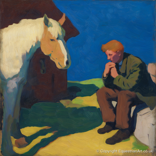 The Quiet Bond - horse & rider art print and canvas by Rowan Sinclair A.I