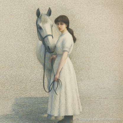 The Quiet Companion - horse & rider art print and canvas by Arthur Sterling A.I