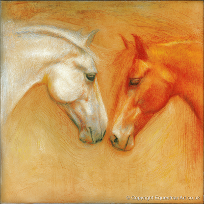 The Quiet Connection - horse portrait art print and canvas by Douglas Fairley A.I
