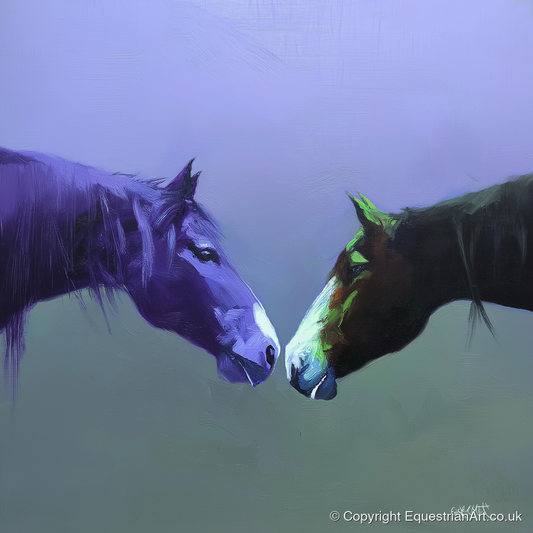 The Quiet Connection - horse portrait art print and canvas by Wesley Stanton A.I