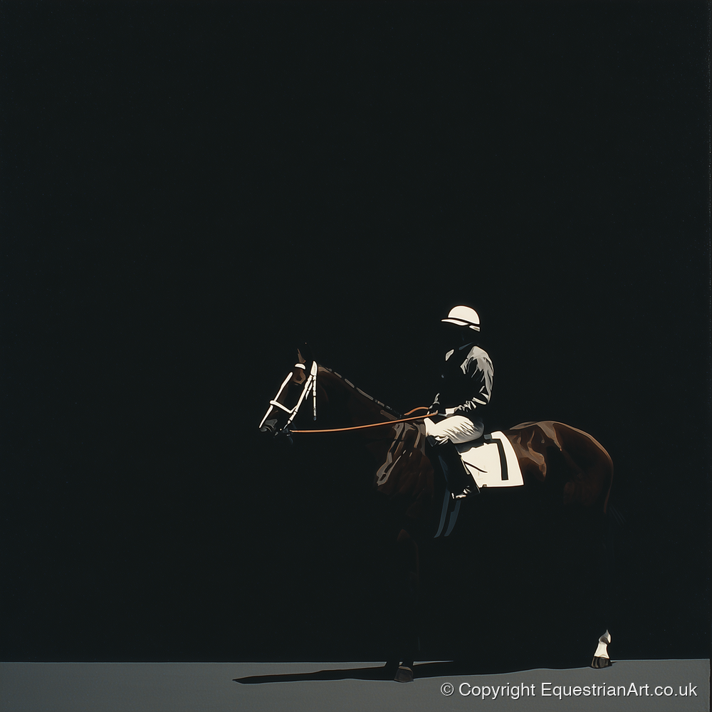 The Quiet Contender - racing horse art print and canvas by Adelaide Calloway A.I