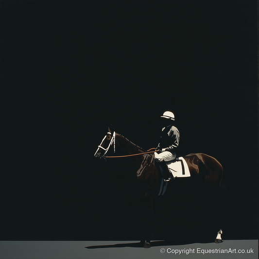The Quiet Contender - racing horse art print and canvas by Adelaide Calloway A.I