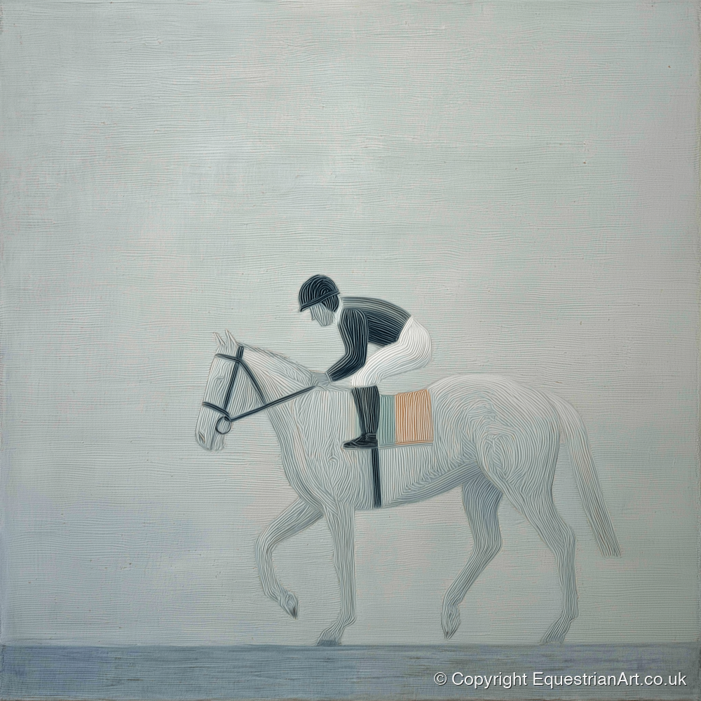The Quiet Contender - racing horse art print and canvas by Constance Haywood A.I