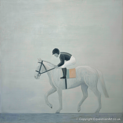 The Quiet Contender - racing horse art print and canvas by Constance Haywood A.I
