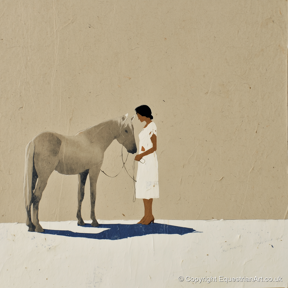 The Quiet Exchange - horse & rider art print and canvas by Phillip Marbury A.I