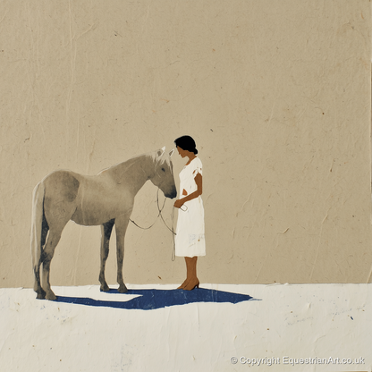 The Quiet Exchange - horse & rider art print and canvas by Phillip Marbury A.I