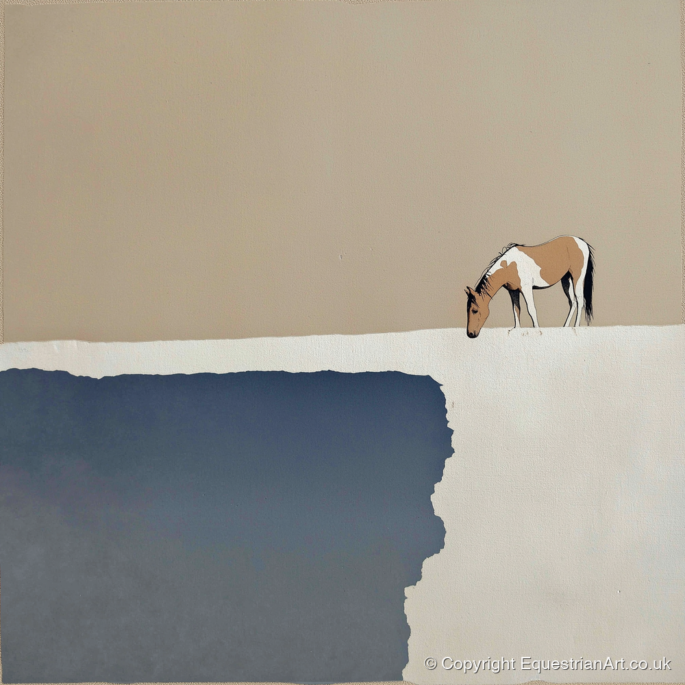 The Quiet Expanse - horse landscape art print and canvas by Phillip Marbury A.I