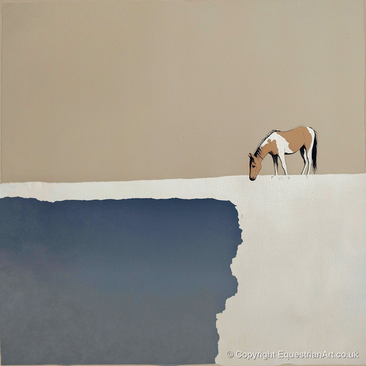The Quiet Expanse - horse landscape art print and canvas by Phillip Marbury A.I