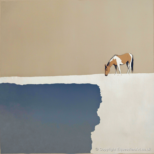 The Quiet Expanse - horse landscape art print and canvas by Phillip Marbury A.I