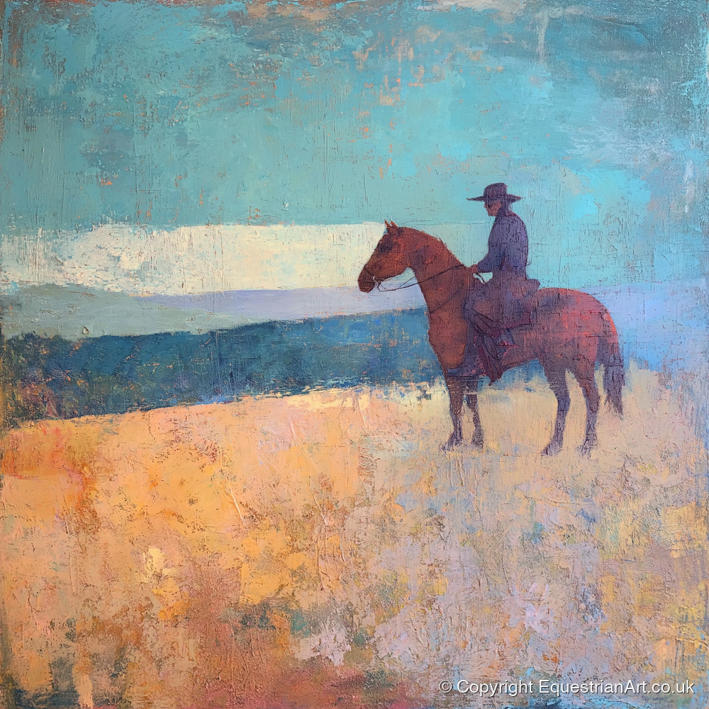 The Quiet Frontier - western horse art print and canvas by Benedict Croft A.I