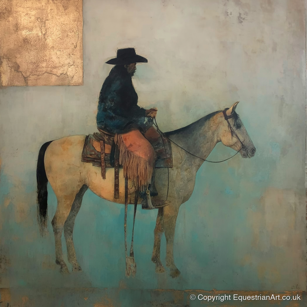 The Quiet Frontier - western horse art print and canvas by Eloise Fairfax A.I