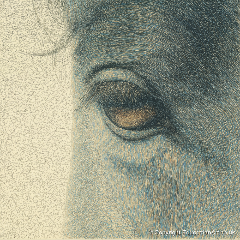 The Quiet Gaze - horse portrait art print and canvas by Arthur Sterling A.I