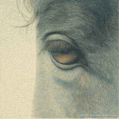The Quiet Gaze - horse portrait art print and canvas by Arthur Sterling A.I