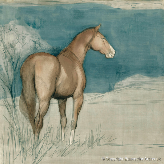 The Quiet Glance - horse portrait art print and canvas by Clara Pemberton A.I