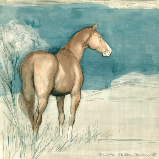 The Quiet Glance - horse portrait art print and canvas by Clara Pemberton A.I