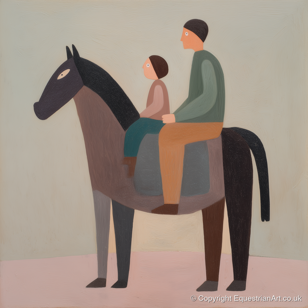 The Quiet Hack - horse & rider art print and canvas by Wallace Bingham A.I