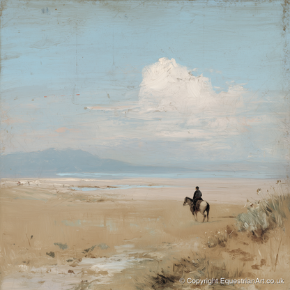 The Quiet Horizon - horse landscape art print and canvas by Frederick Lowell A.I