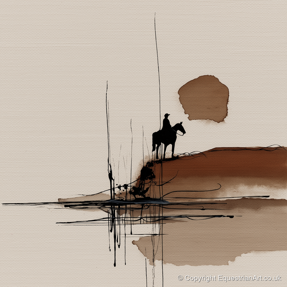 The Quiet Horizon - western horse art print and canvas by Julian Vance A.I
