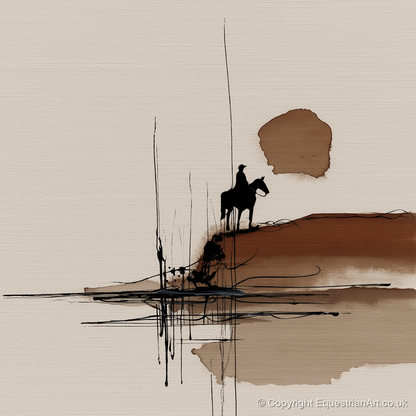The Quiet Horizon - western horse art print and canvas by Julian Vance A.I