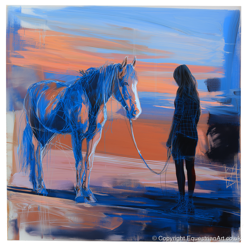 The Quiet Language - horse & rider art print and canvas by Charles Ashford A.I